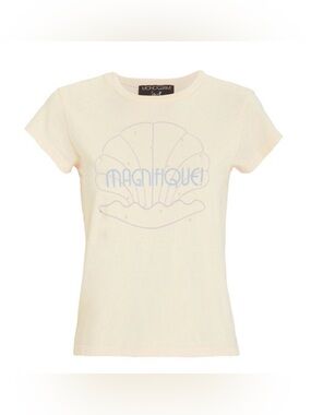 MONOGRAM Seashell Magnifique Pearl Mermaid Vibes Baby T-Shirt Beige Size Medium